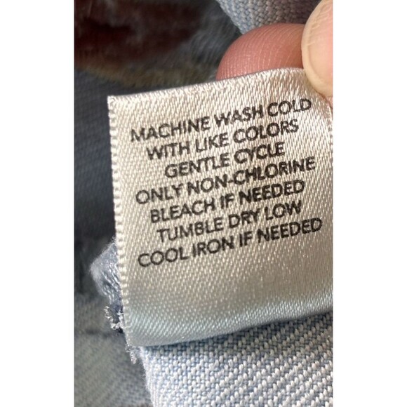 Christopher Banks Jean Skirt 12 Light Denim Floral Embroidered Midi Skirt Modest - Picture 7 of 7